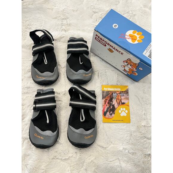 NEW QUMY PET Performance Dog Shoes Indoors / Outdoors Black Sz 6 Large 52-65lbs - Picture 1 of 12